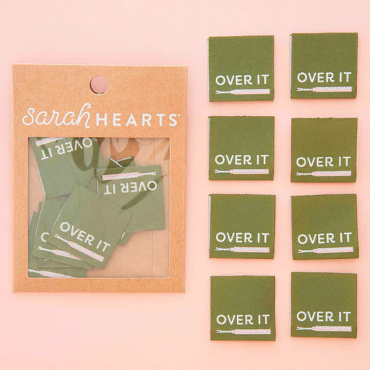 Notions: Sarah Hearts Woven-Over it Seam Ripper Woven Labels- 1 Pack