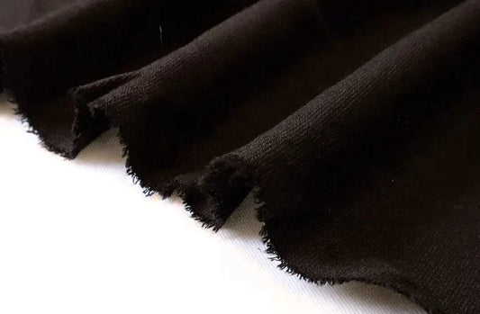 End of Bolt: 2.5 yards of Fashion Premium Nylon Rayon Spandex Ponte De Roma Knit Solid Black- remnant