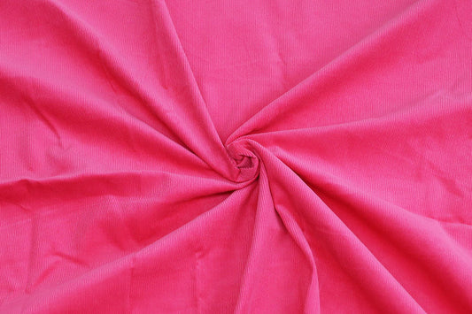 End of BOlt: 3 yards of Fashion Corduroy Pink 16 Wale Cotton Woven-remnant