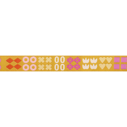 Ribbon: Shapely in Goldenrod - 5/8" width - Woodland Park by Rashida Coleman Hale -by the yard