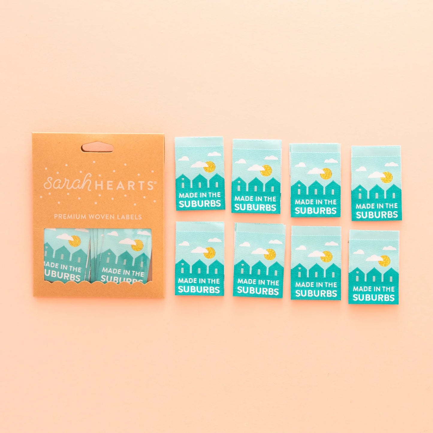 Notions: Sarah Hearts "Made in the Suburbs" Woven Labels - 1 Pack