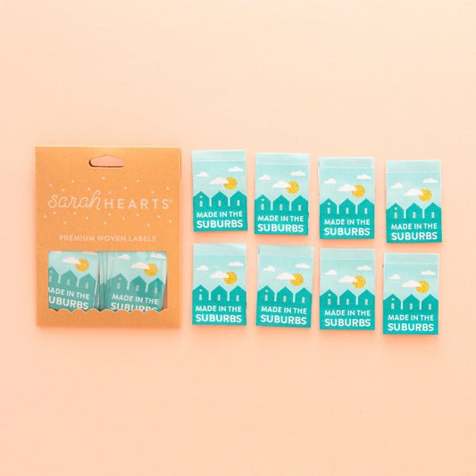 Notions: Sarah Hearts "Made in the Suburbs" Woven Labels - 1 Pack
