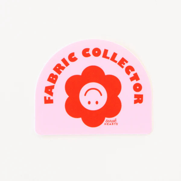 Sticker Sarah Hearts Fabric Collector Sticker- 1 Vinyl Sticker ( 2.25"x2")