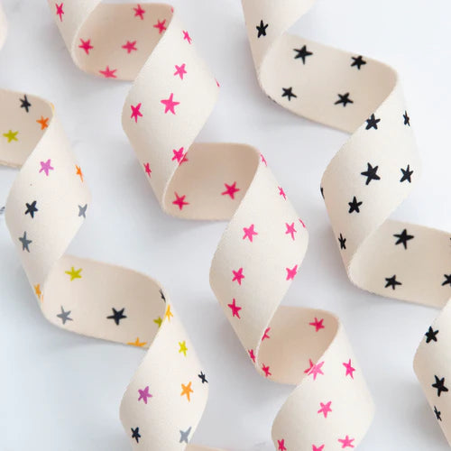 Webbing: Starry Webbing in Natural and Magic 1.5"inches by Stitch Supply Co - by the yard