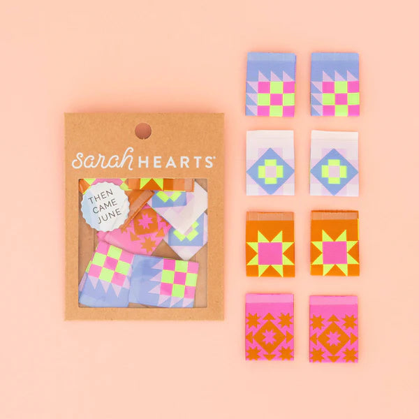 Notions: Sarah Hearts Woven Then Came June Quilt Block Labels - 1 Pack