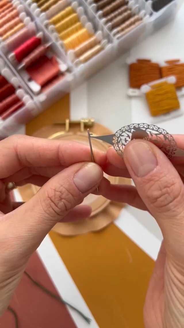 Notions: Needle Woodland Theme Threader for Embroidery , Sashiko, Cross-Stitch- Mushroom