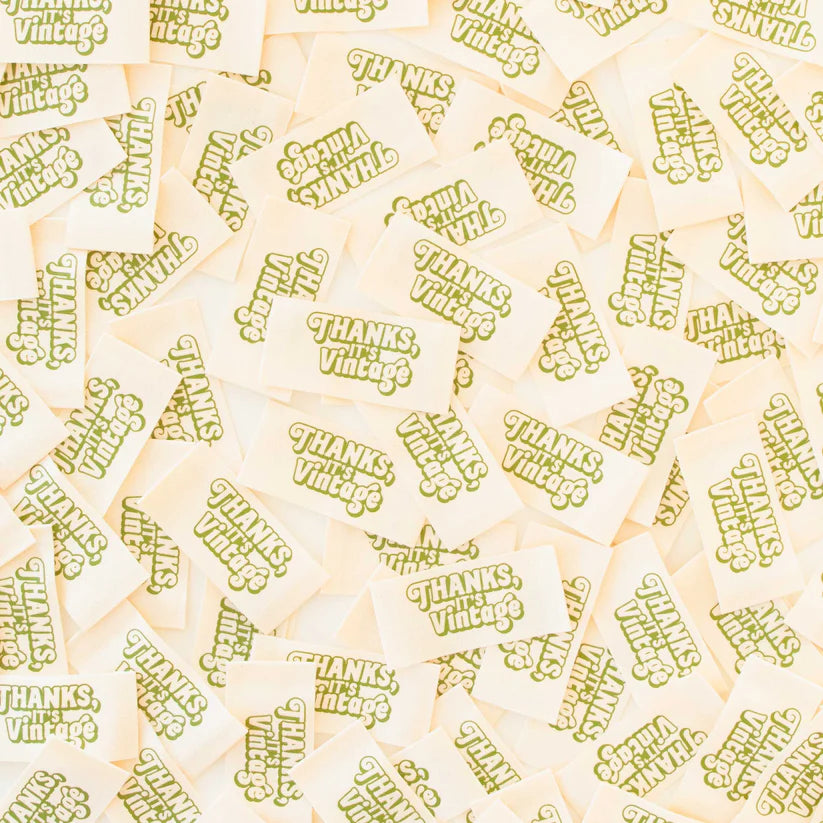 Notions: Sarah Hearts Organic Woven Labels "Thanks, It's Vintage"