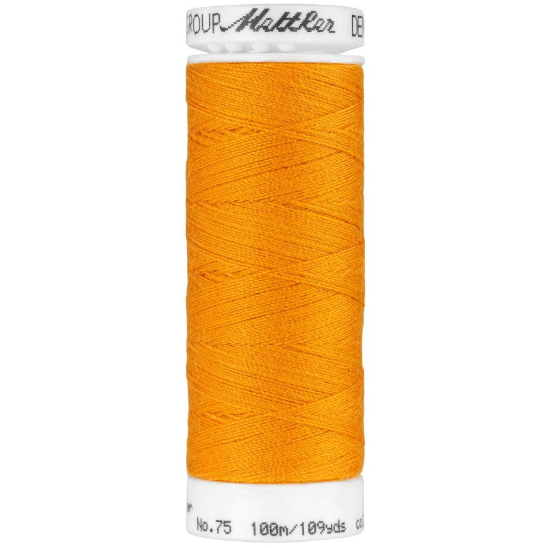 Notion: Mettler Denim Doc Thread #0122 Pumpkin Cotton Covered Polyester 40wt-109 yards- Sold by the Spool