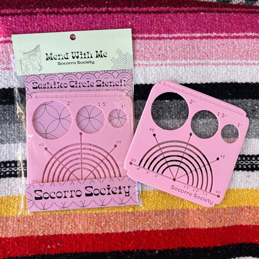 Sashiko Collection: Sashiko Circle Stencil: Pink- 1 pack
