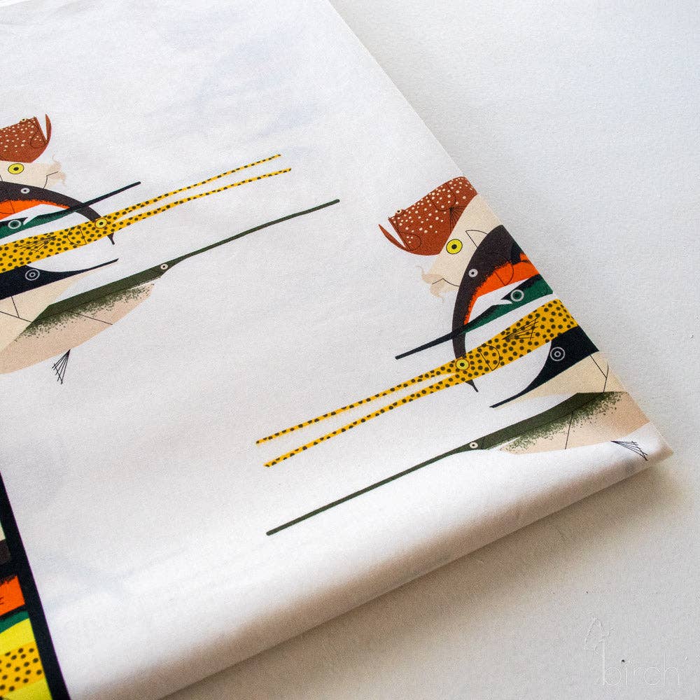 Birch Fabrics: Charley Harper Organic Cotton Gone Fishin Poplin-by the half yard