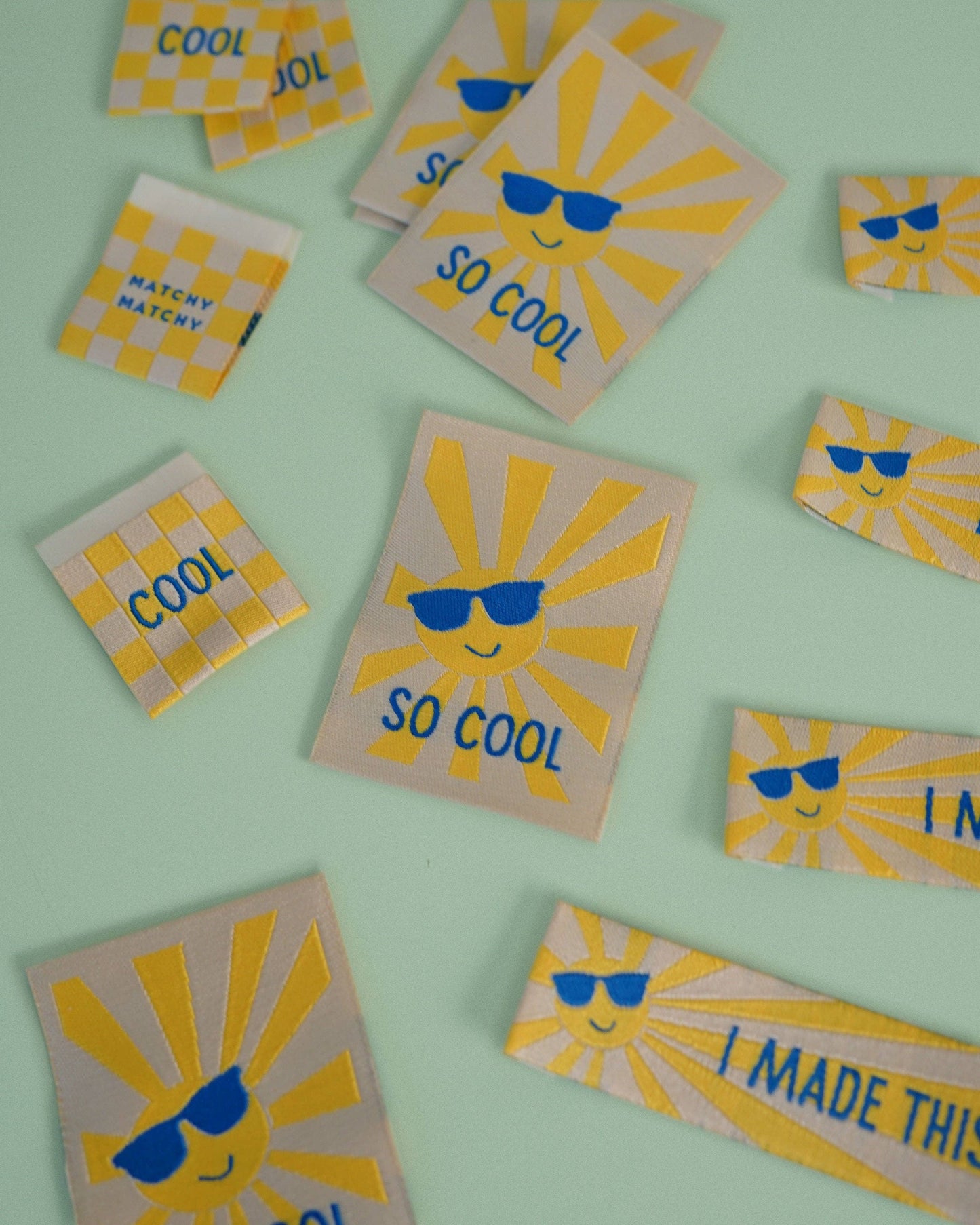 Sewing Labels: So Cool Square and Rectangle Garment Labels: by Matchy Matchy Sewing Club Set of 8-1 Pack