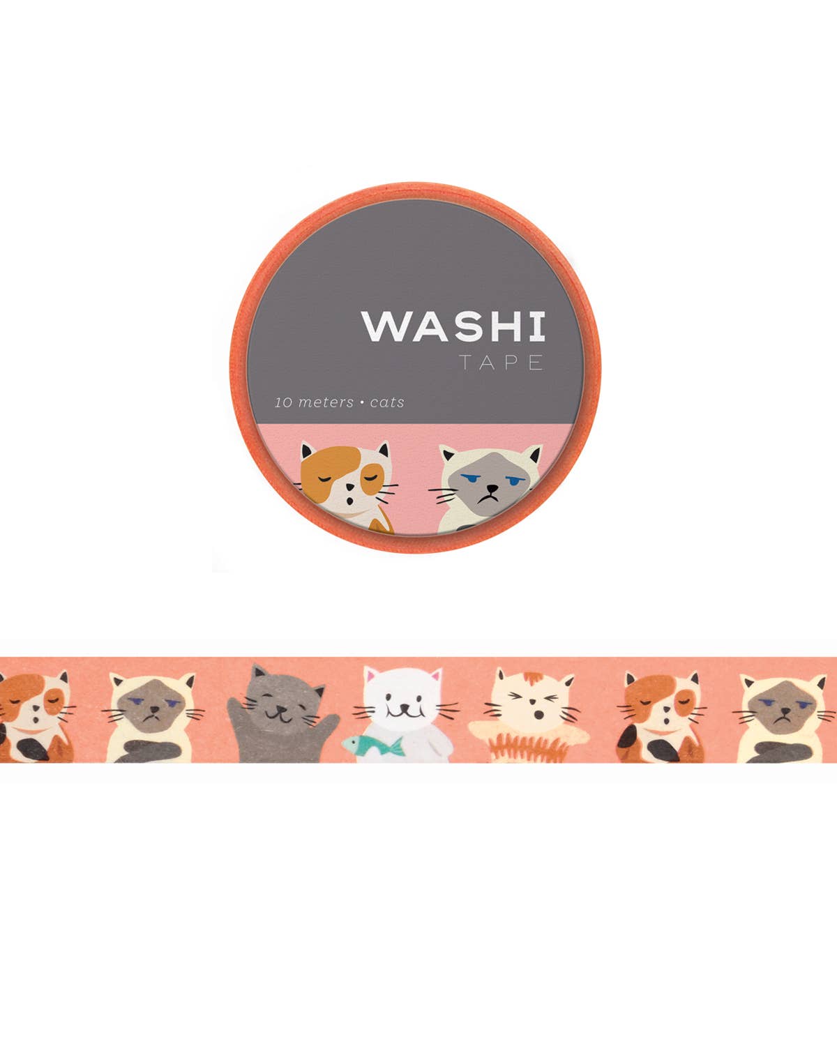 Stickers & Stationary: Cats Washi Tape- 10 meters/ 15mm per roll