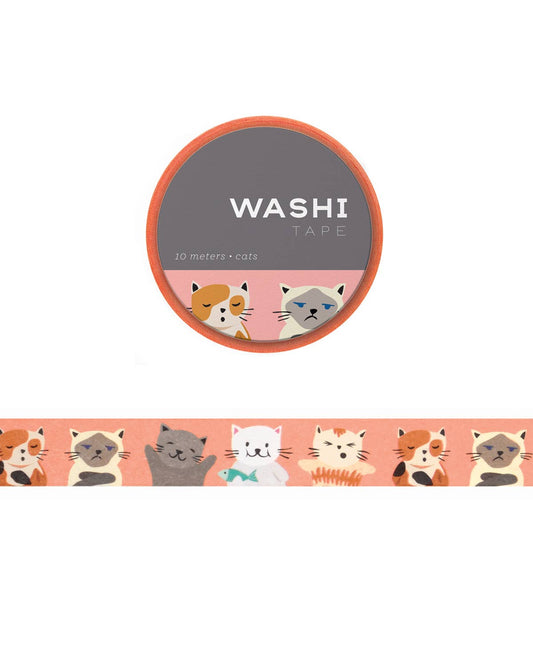 Stickers & Stationary: Cats Washi Tape- 10 meters/ 15mm per roll