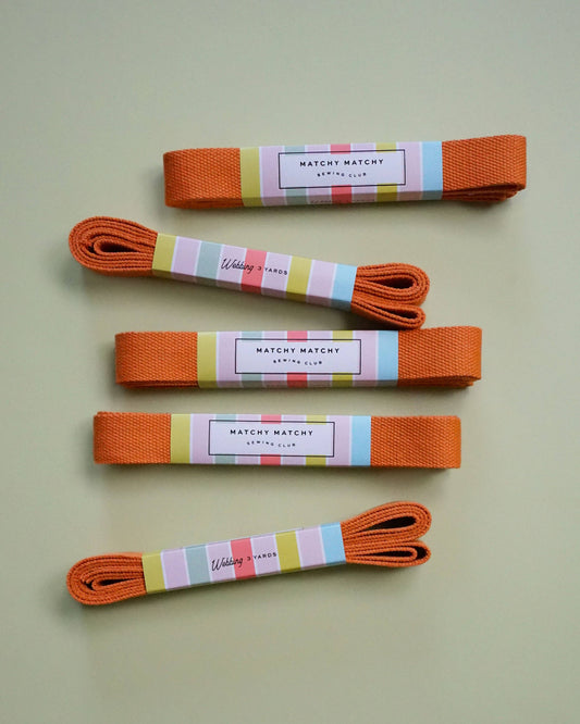 Sewing Notion: Matchy Matchy Sewing Club Orange Webbing 1.25": 3 yards-1 pack