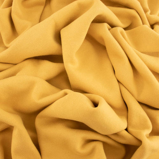 Premium Organic Cotton Honey Solid Fleece Knit By Birch Fabrics-by the half yard