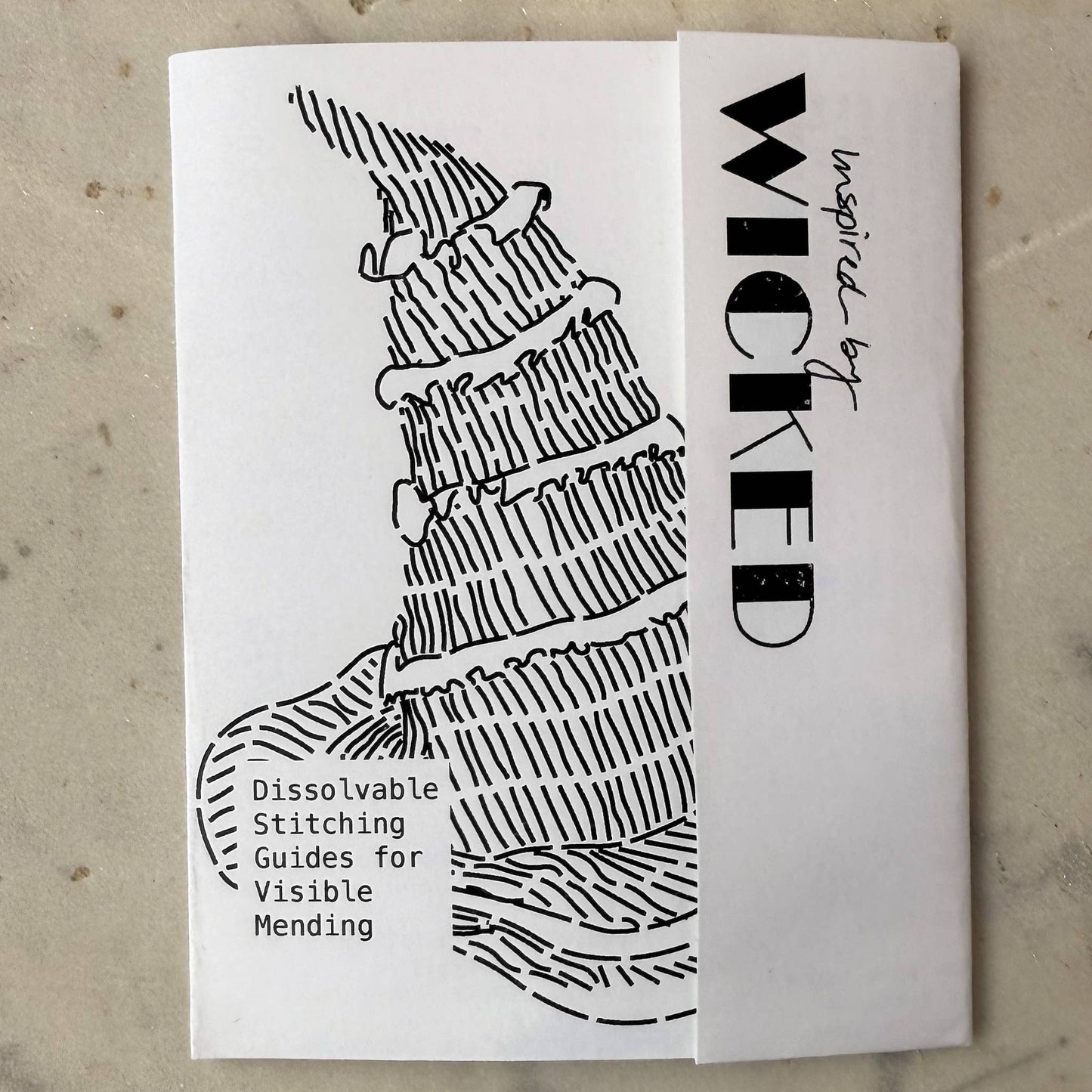 Sashiko and Mending Supplies: Wicked Mending + Embellishment Wash Away Transfers ( 4 looks) -1 pack