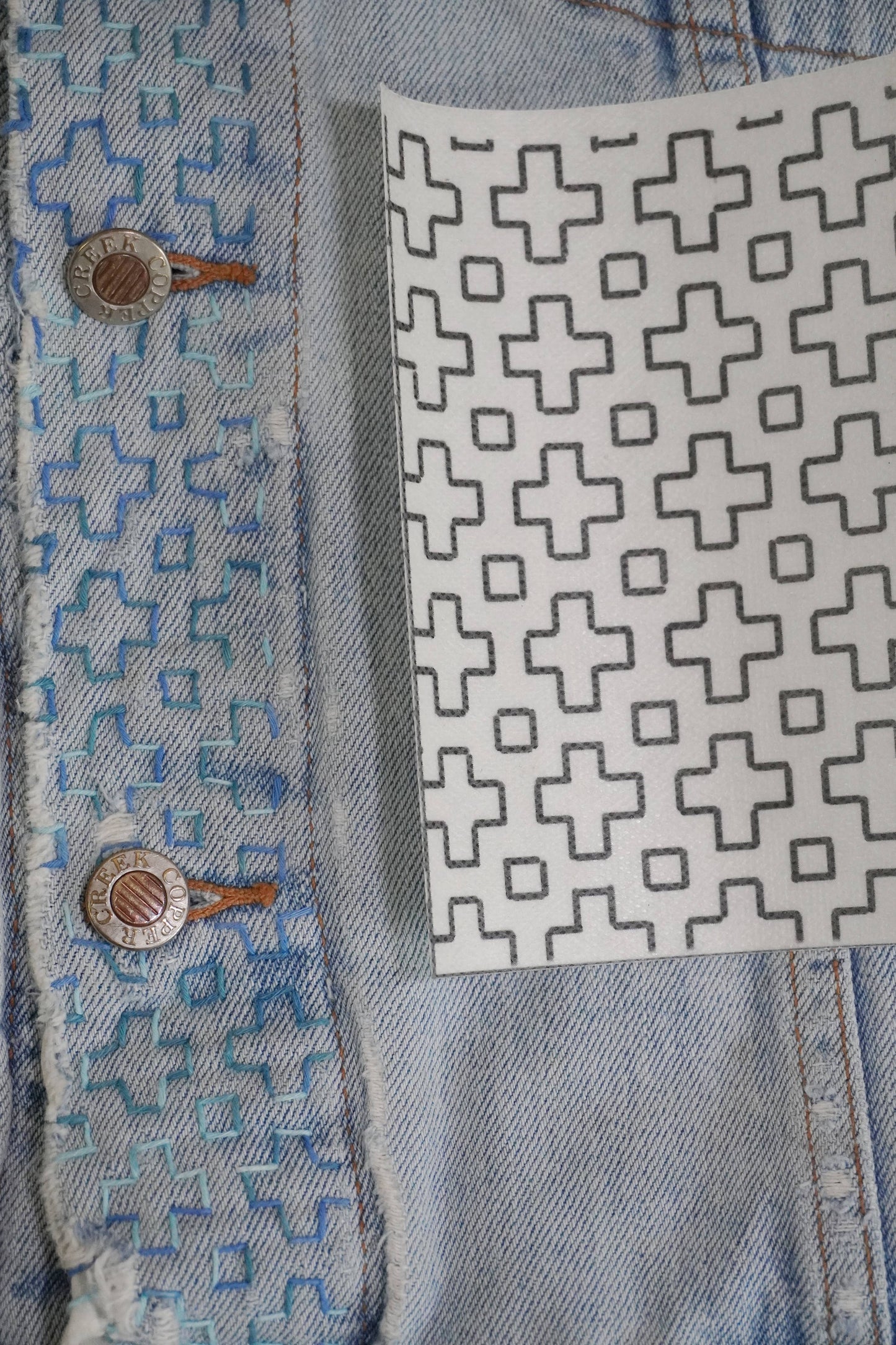 Sashiko Collection: Sashiko Inspired Mending Stick and Stitch Patterns- Vol 2- 1 pack of adhesive sheets (4)