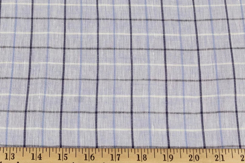 Irish Linen Lavender and Blue  Plaid Spence Bryson Woven 150 GSM- by the yard