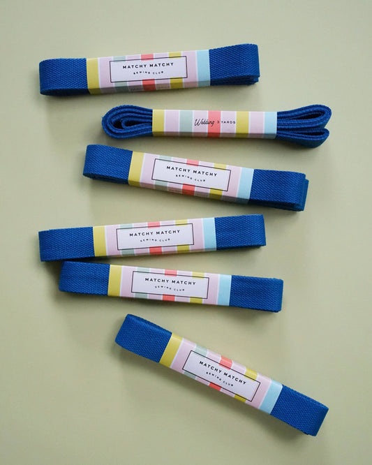 Sewing Notion: Matchy Matchy Sewing Club Cobalt Webbing:1.25" Inches: 3 yards-1 pack