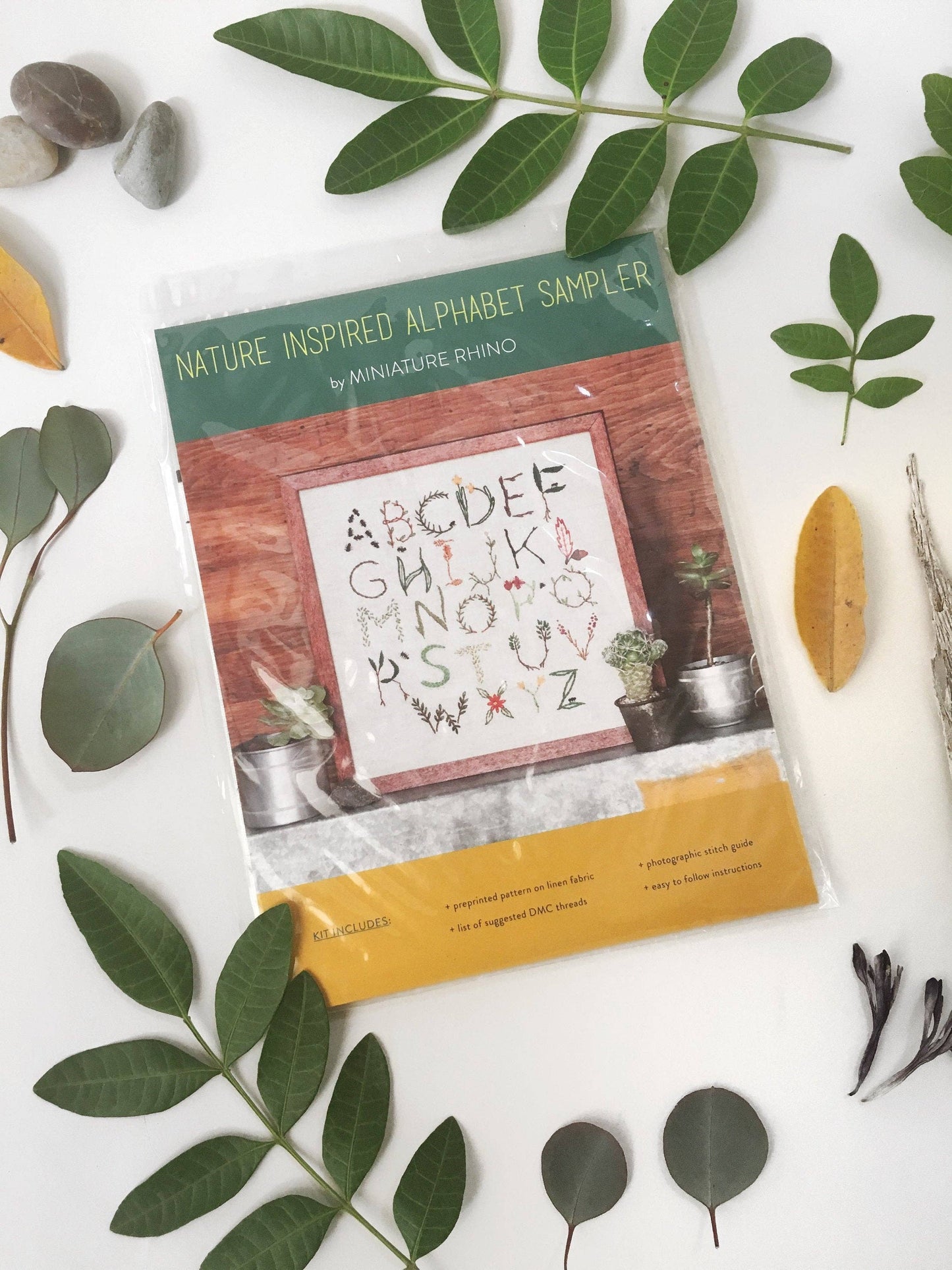 Sashiko and Mending Supplies: Nature Inspired Alphabet Sampler-1 Pack