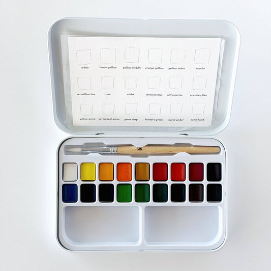 Emily Lex Studio: Watercolor paint set 18 colors with brush-1 Color Box ( Includes size 6 Brush)