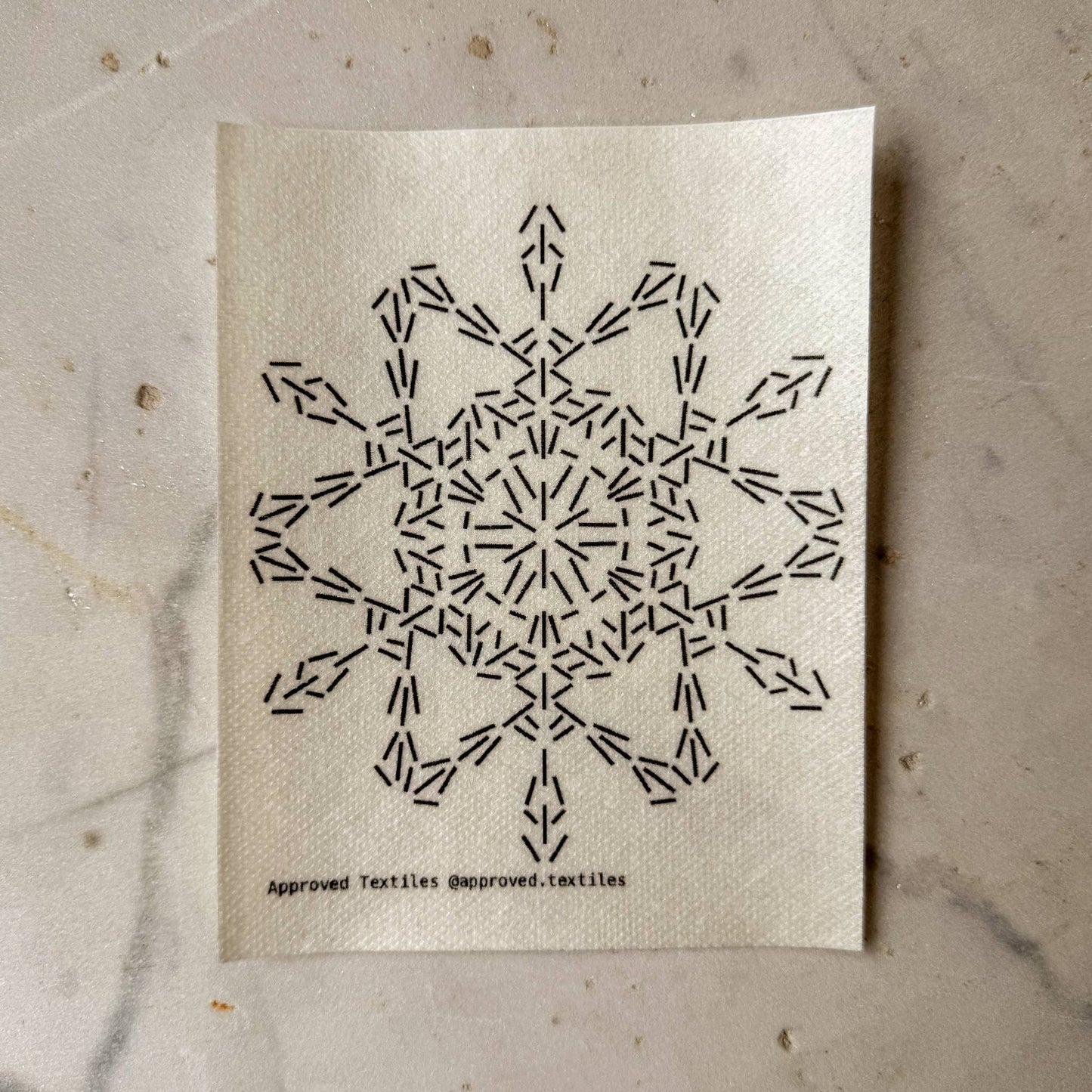 Sashiko and Mending Supplies: Snow Crystals Mending + Embellishment Wash Away Transfers ( 4 looks) -1 pack