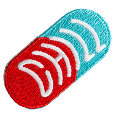 Chill Pill Embroidered Iron-On Patch: 2.5" wide-1 Patch