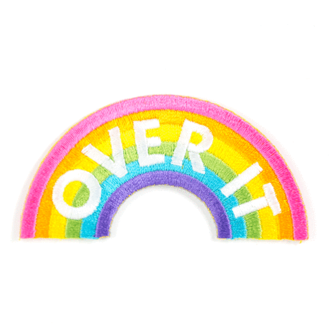 Over It Embroidered Iron-On Patch: 2" tall x 3" wide-1 Patch