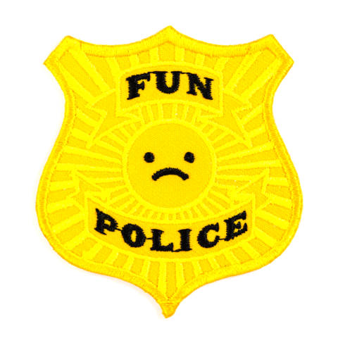Fun Police Embroidered Iron-On Patch: 2.5" tall- 1 patch