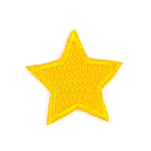 Gold Star Embroidered Sticker Patch: 1" x 1"- 1 pack