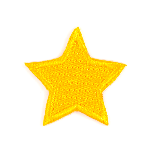 Gold Star Embroidered Sticker Patch: 1" x 1"- 1 pack