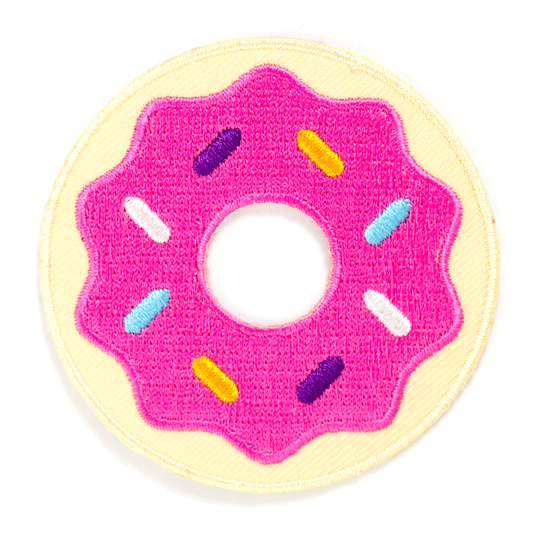 Donut Embroidered Iron-On Patch: 2.5" wide-1 Patch
