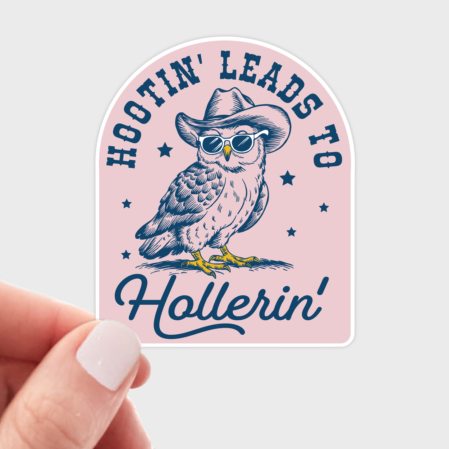 Stickers and Stationery: Hootin' Leads to Hollerin' Cowboy Western Owl Sticker