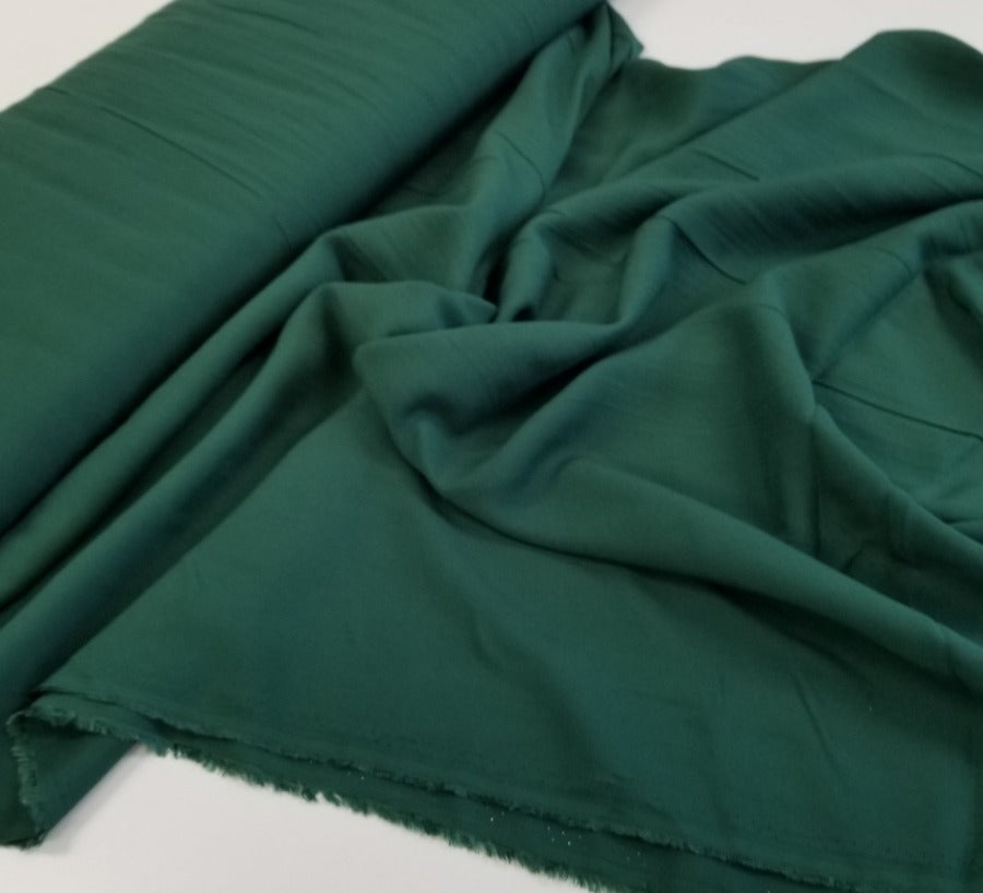Fashion Hunter Green Rayon Challis Solid Woven-Sold by the yard