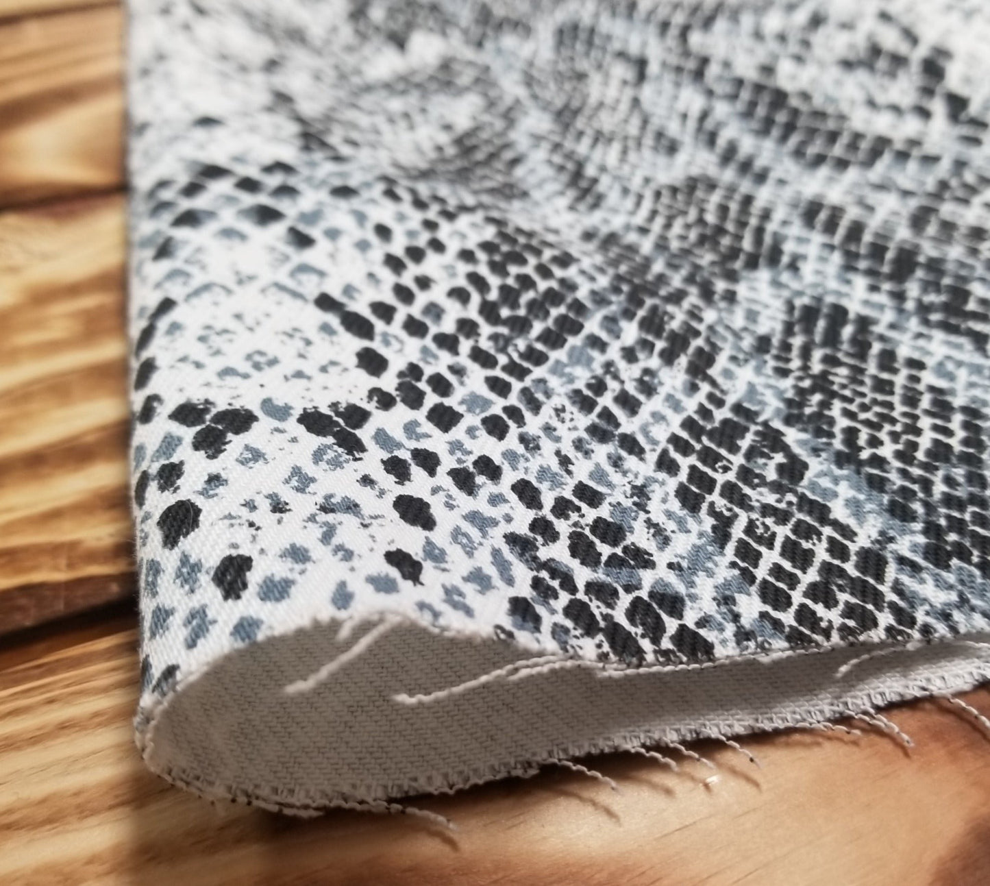 End of Bolt: 3 yards of Designer Deadstock Snakeskin Cotton Spandex Bottom weight Soft Twill Woven- Remnant