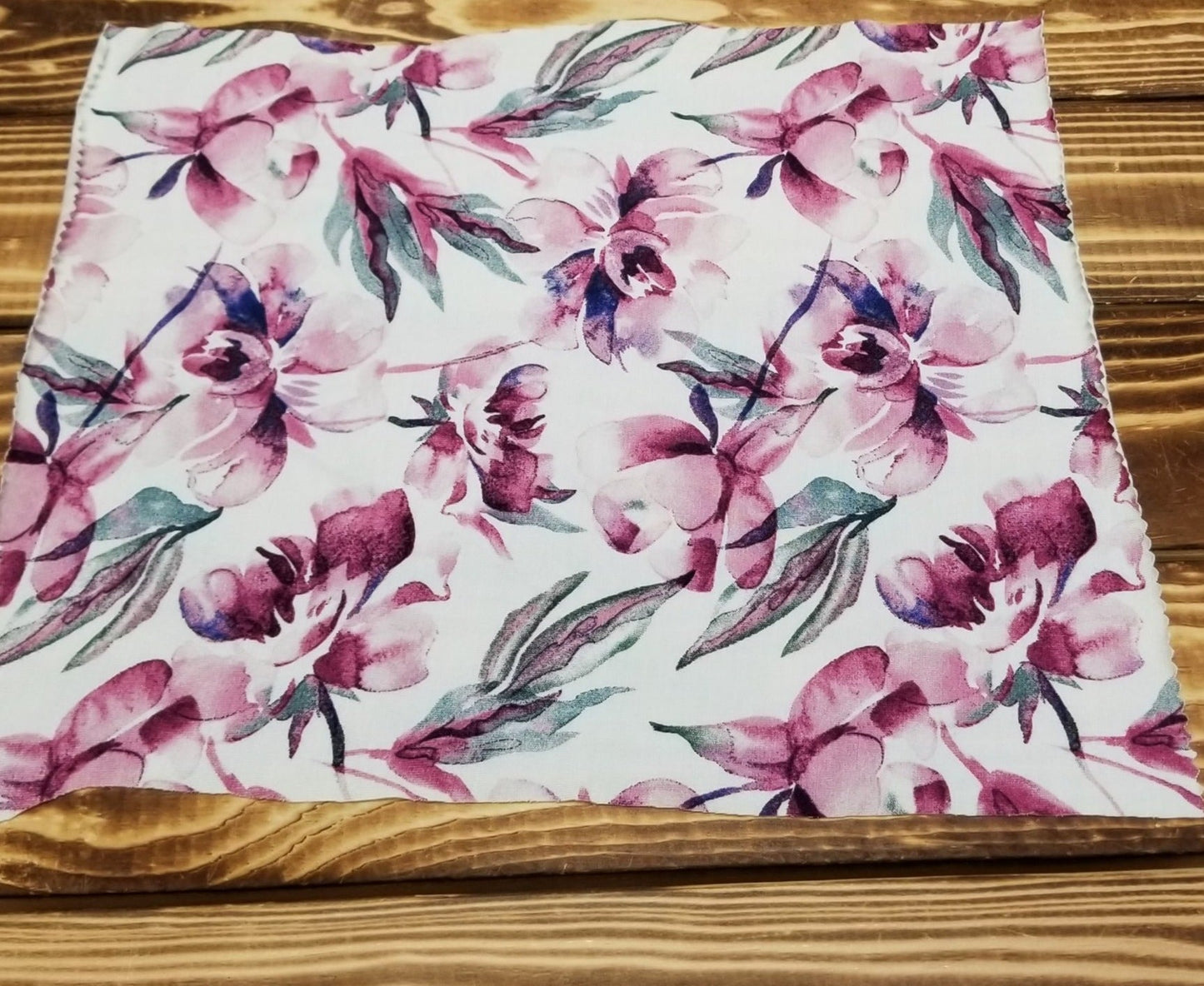 End of Bolt: 1-7/8th yards of Fashion Modal Spandex Jersey Watercolor Arcadia Floral  knit-Remnant