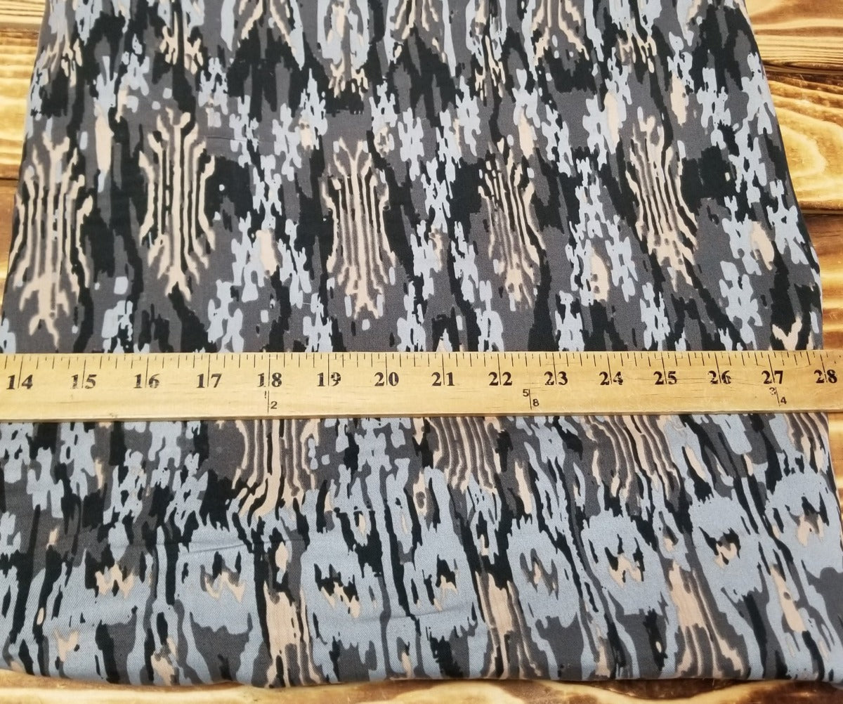 End of Bolt: 4-3/8th yards of Designer Deadstock Bohemian Abstract Emerson Rayon Challis Twill Weave Woven - remnant