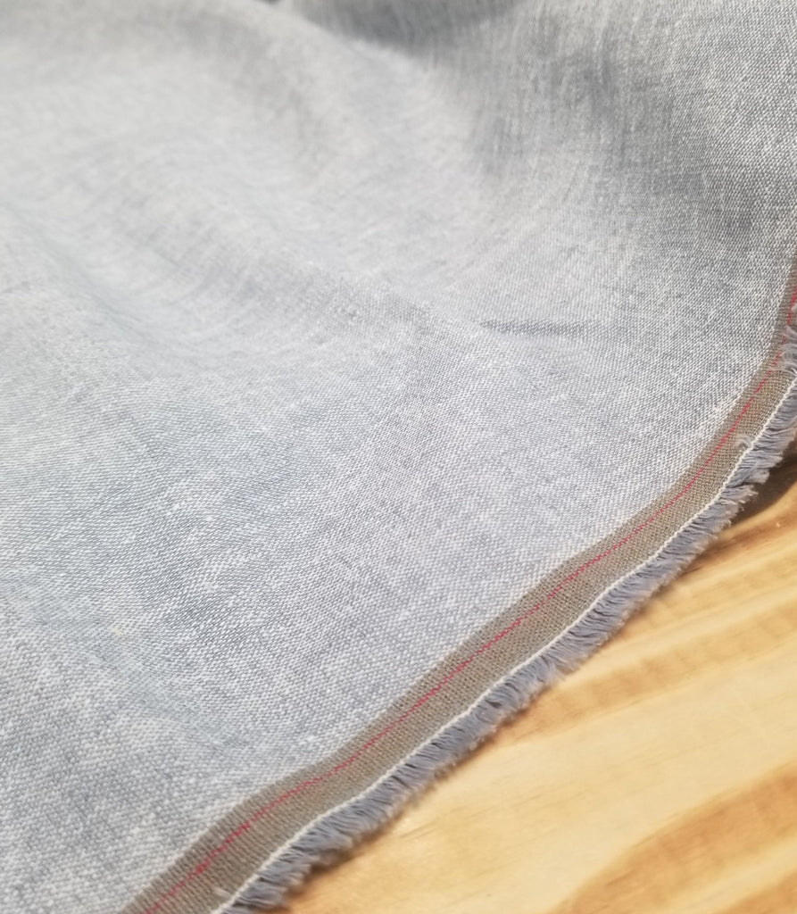 Fashion Cotton Linen Spandex Stretch Two Tone Blue Gray Woven-Sold by the yard