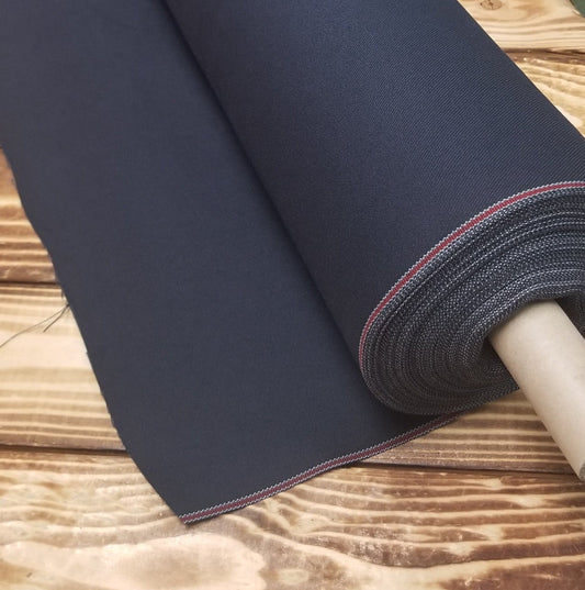 End of BOlt: 2 yards of 100% Cotton Indigo Navy Selvedge Colored Soft Twill Woven 10 oz- Made in Japan- Remnant