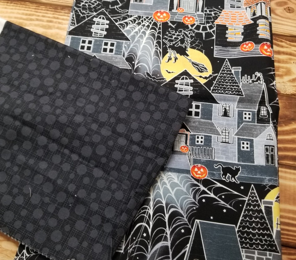 End of Bolt Bundle: 2 yards of Quilting Cottons Halloween Inspired Wovens- As pictured