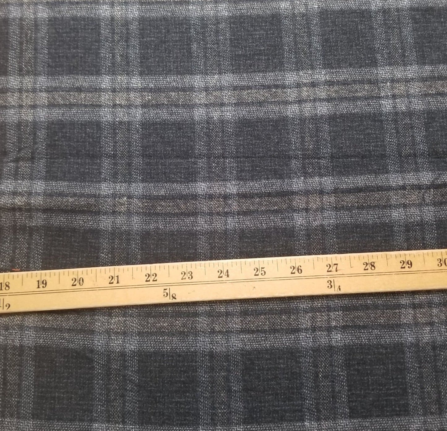 End of Bolt: 1/2 yards of Designer Deadstock Yarn Dyed Navy Single Brushed Flannel San Dimas  Plaid Shirting Cotton Woven-Remnant