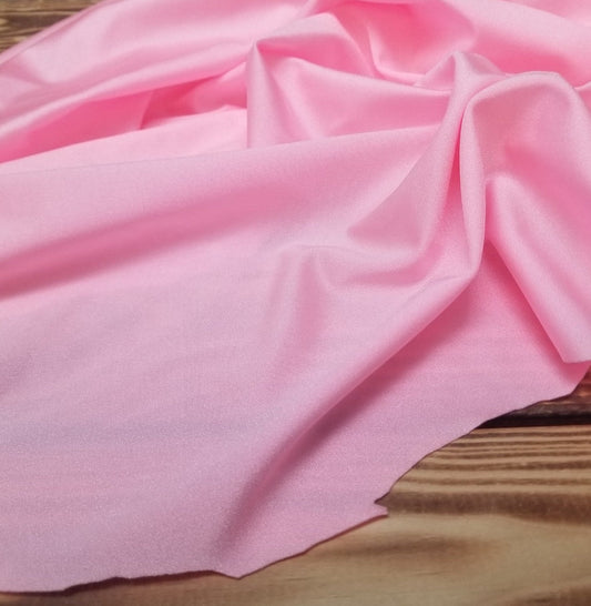 End of Bolt: 2 yards of Shiny Pink Nylon Spandex Solid Knit- Remnant