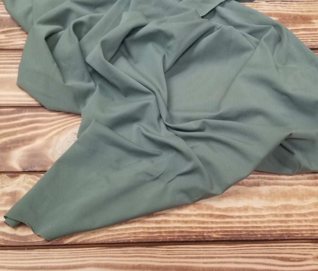 Designer Deadstock Premium Spandex Sage Green Matte Performance/Activewear Knit-Sold by the yard