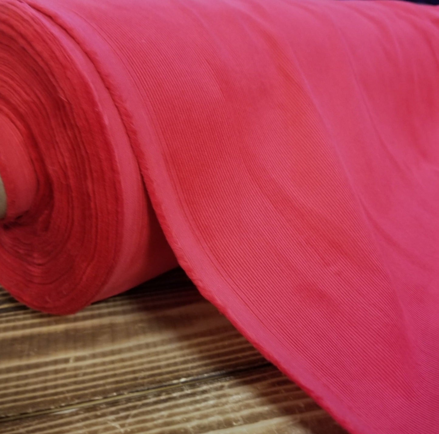 End of Bolt: 1.5 yards of Fashion Corduroy Apple Red 16 Wale Cotton Woven-remnant