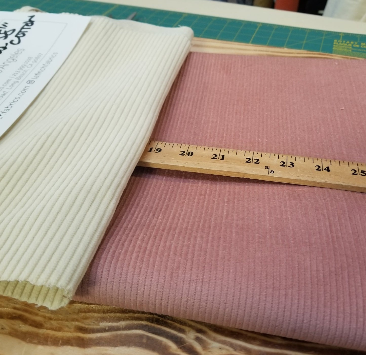 Designer Deadstock 100% Cotton Dusty Pink Rose Corduroy Medium Wale Woven- by the yard