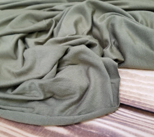 LA FINCH Bamboo Rayon Spandex Jersey Knit Olive 5.9 oz-Sold by the Yard