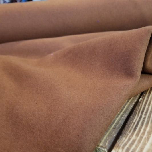 End of BOlt: 2.5 yards of Designer Deadstock Premium Russet Brown Wool Blend Coating Woven-remnant