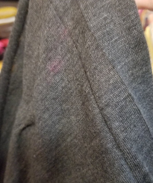End of bolt: 1-5/8th yards of Designer Deadstock 100% Wool Soft Jersey Knit Charcoal Gray -remnant