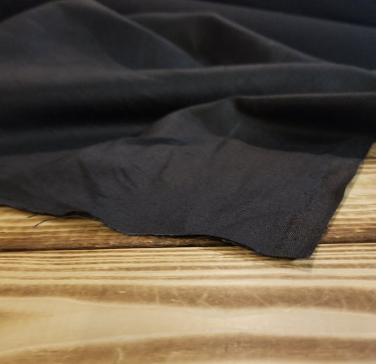 Handkerchief Weight Black 100% Linen Solid Woven- by the yard