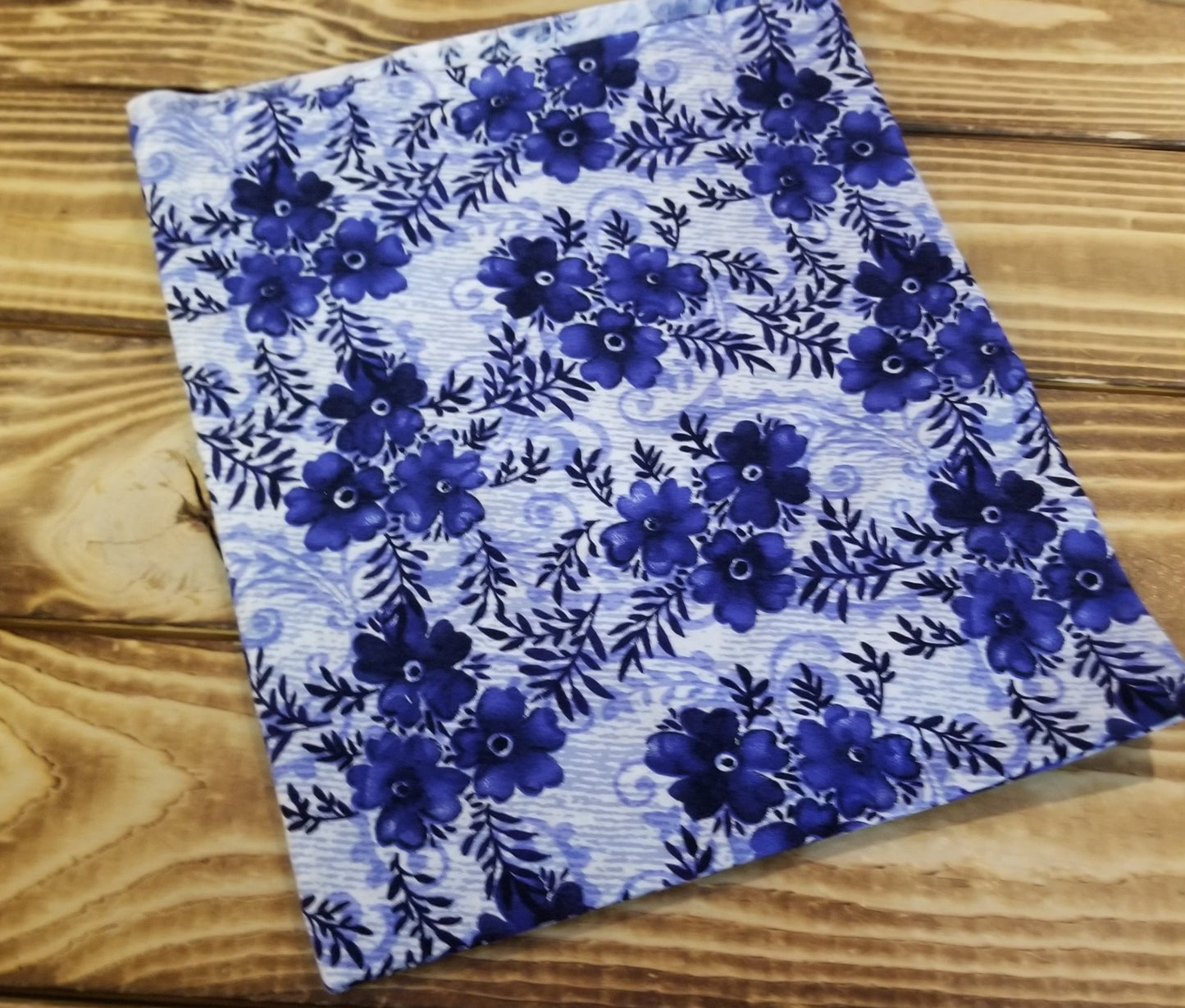 End of Bolt: 1 yard Quilting Cotton Florals Blue Woven- Remnant